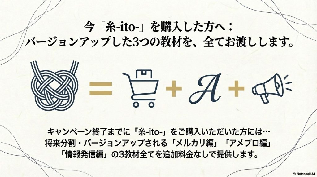 今「糸-ito-」を購入すれば、3つの新教材が「全て」手に入る